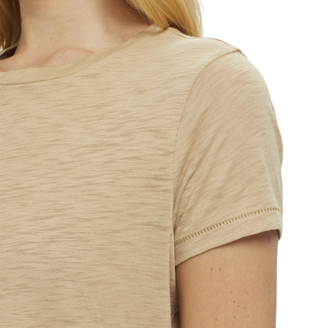 Signature Slub Contrast Stitch Boy Tee in Safari Butternut
