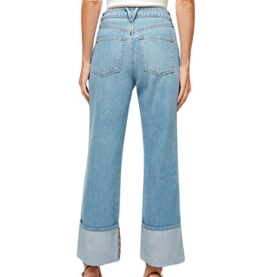 Dylan Straight-Leg Jean Cuffed in Silverwood Blue