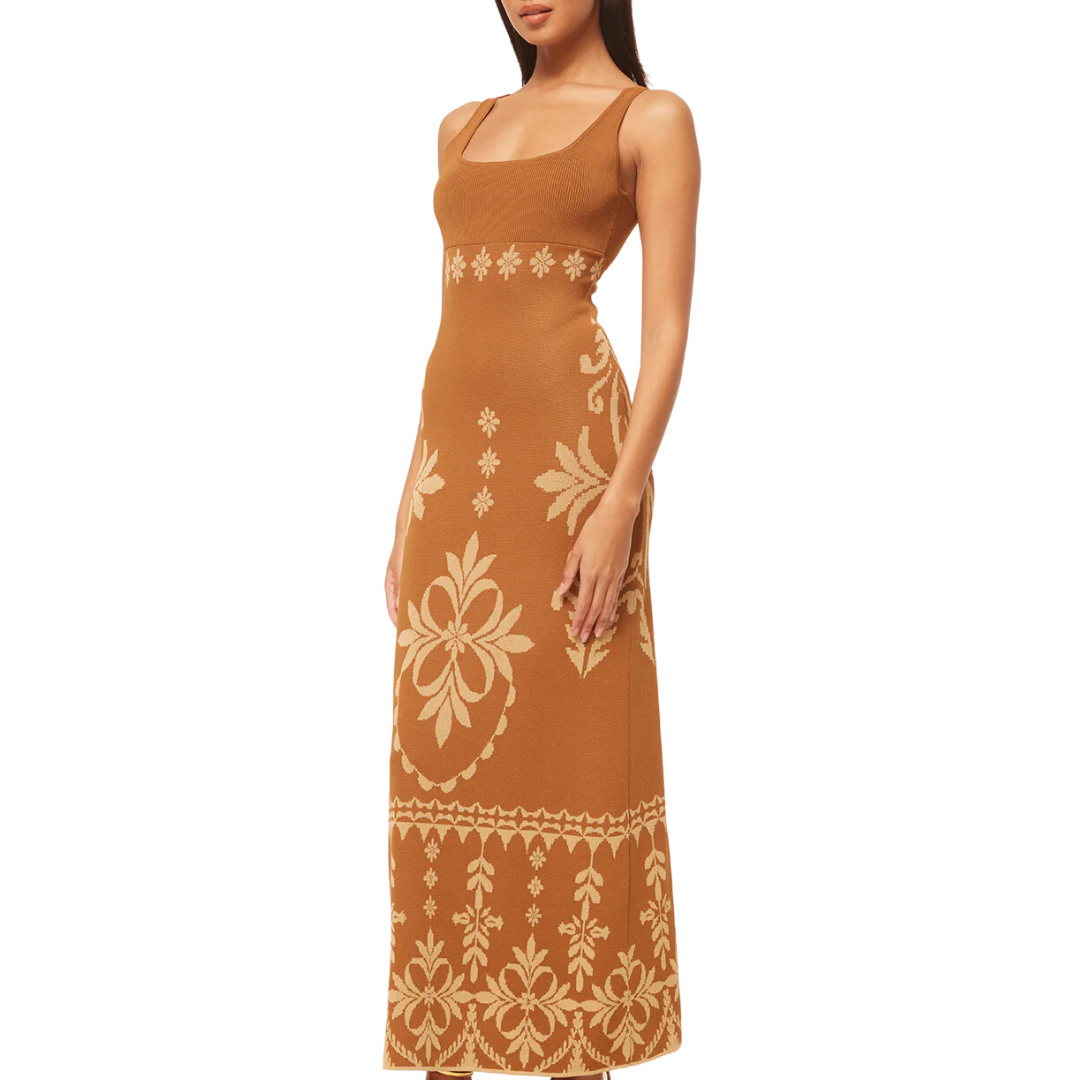 Kalil Dress in Brown Flora Santiago