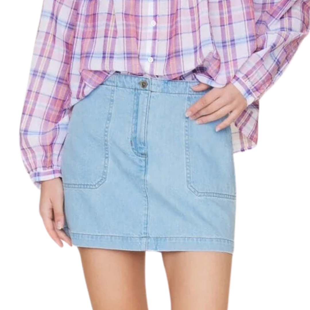 Skylar Denim Skirt in Light Blue