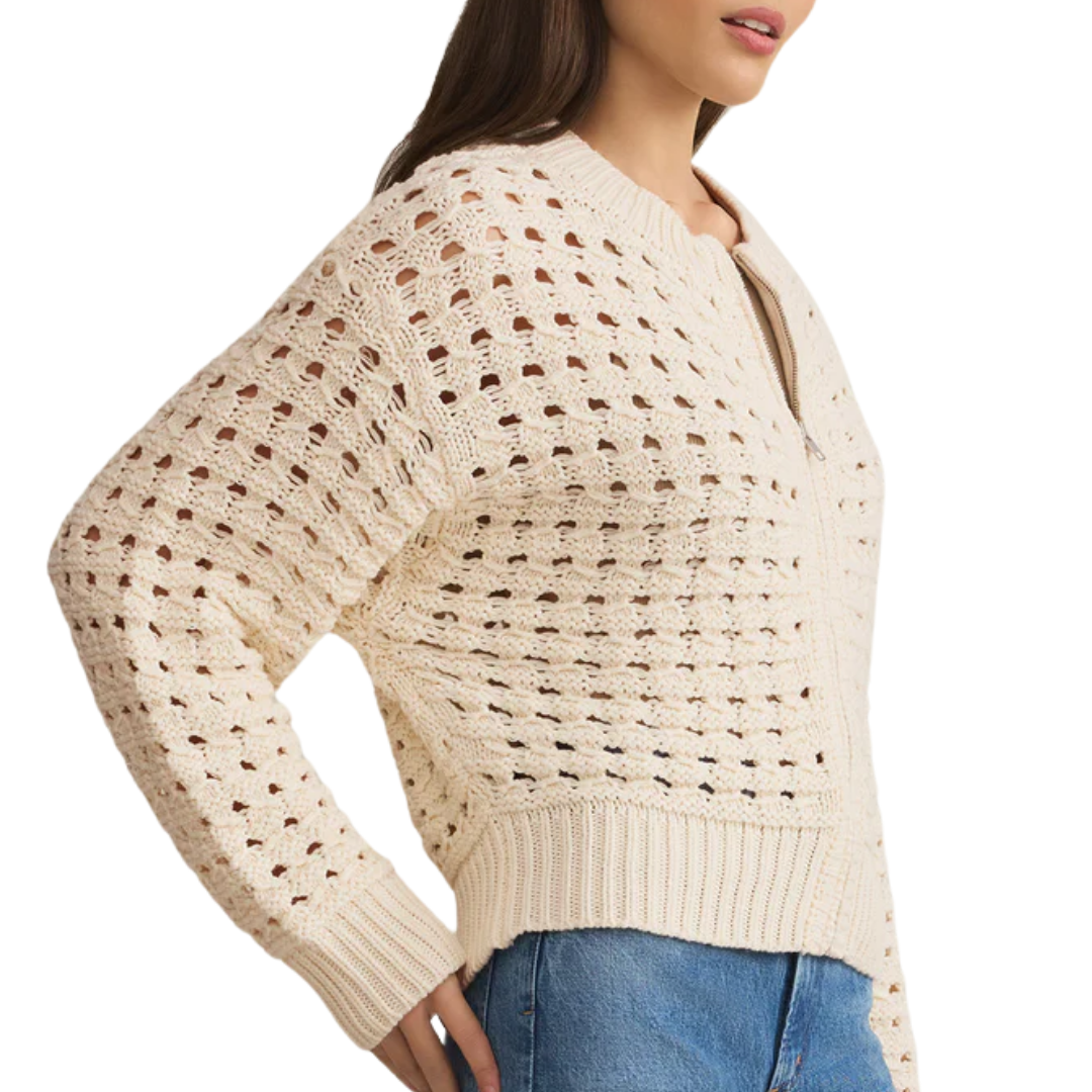 Liam Sweater Jacket in Sea Salt