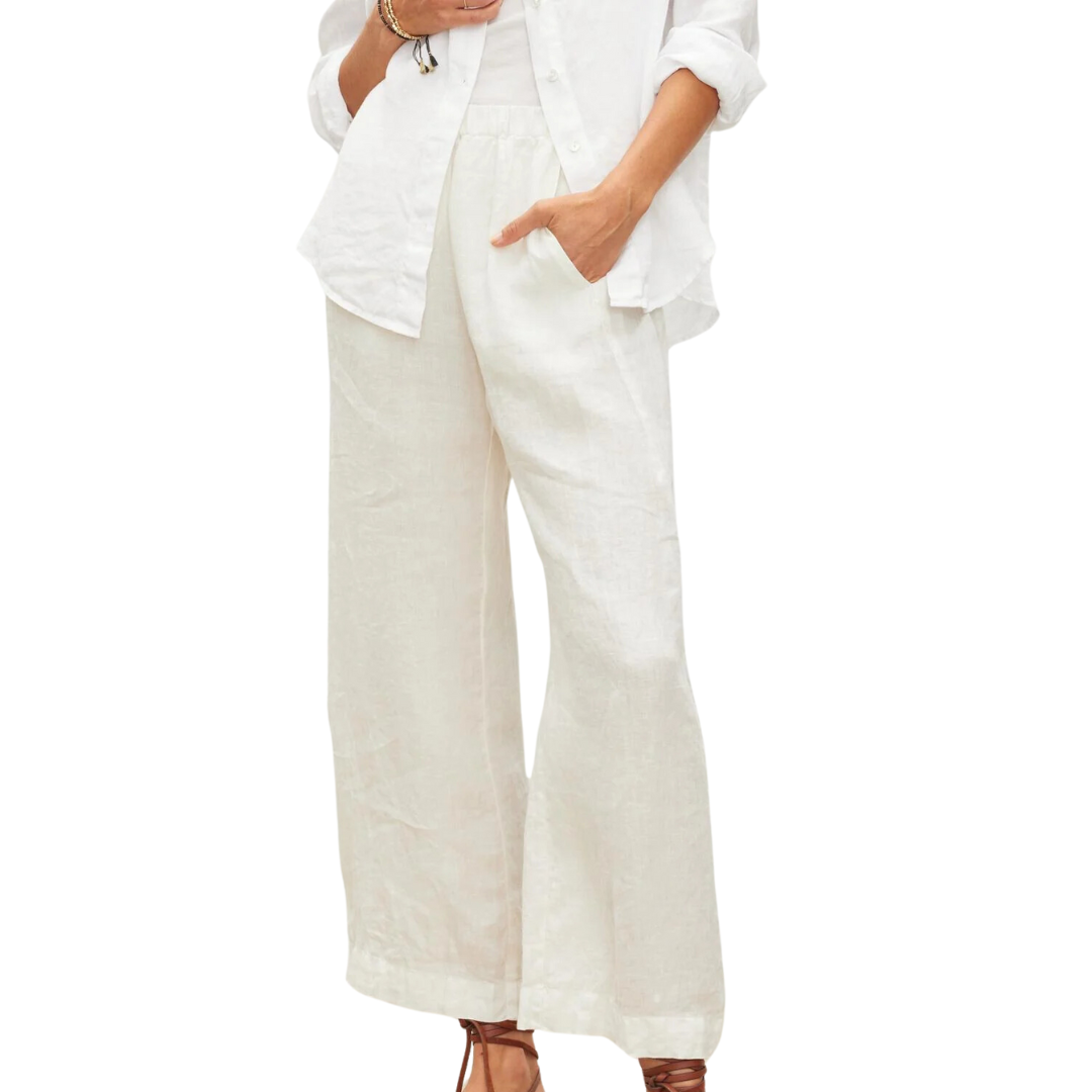 Lola Linen Pant in Chalk