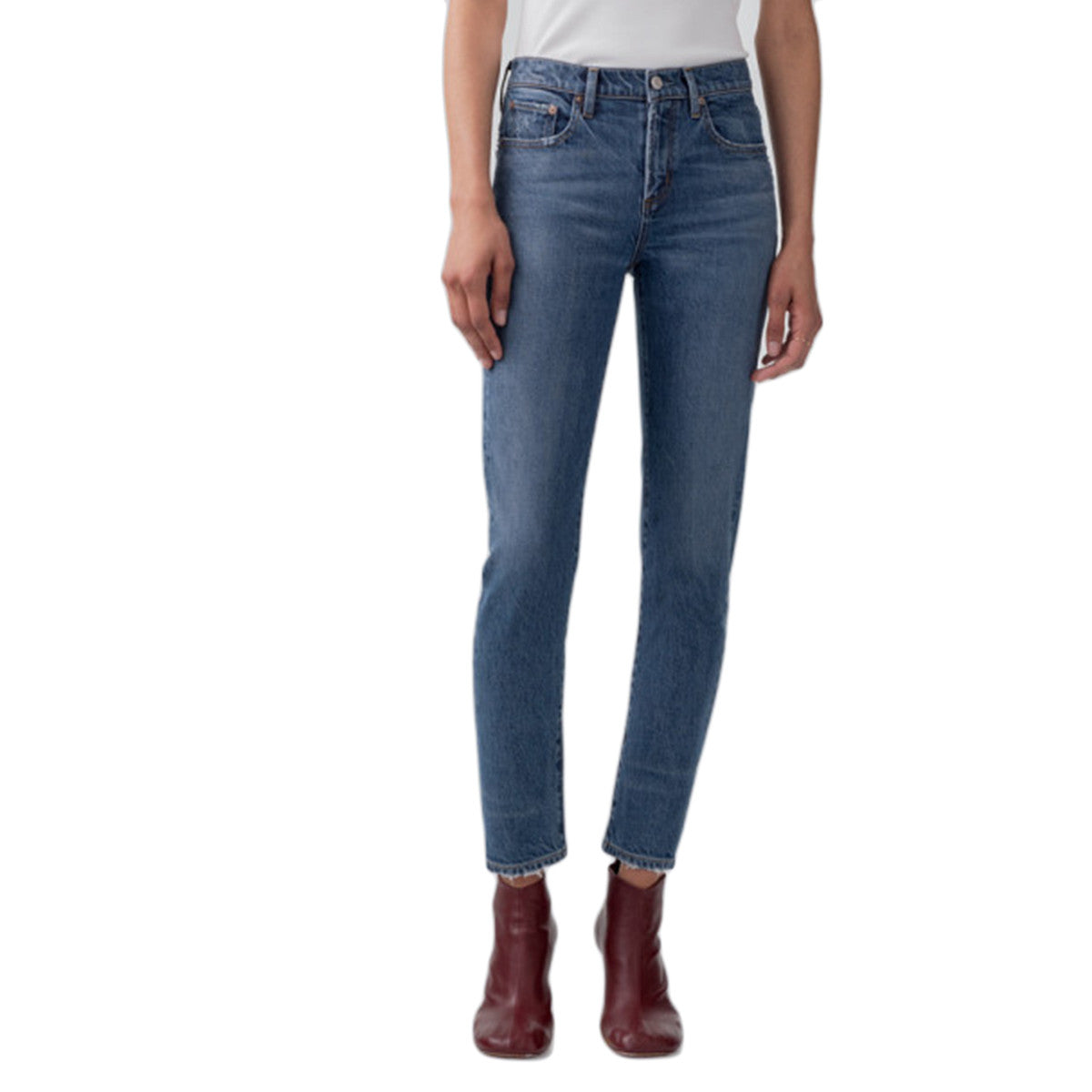 Toni Mid-Rise Slim Straight Jeans in Obsure