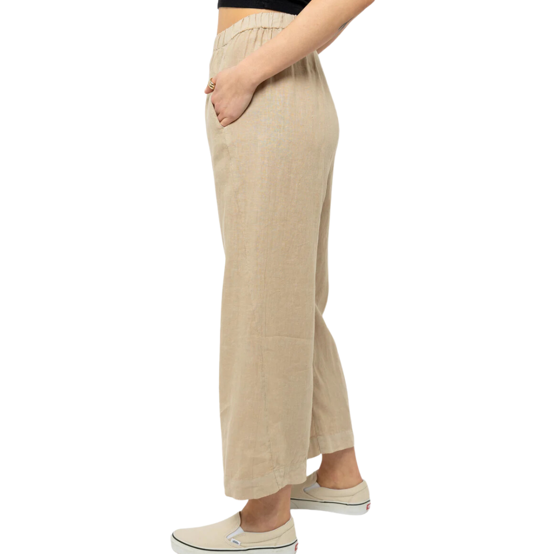 Lola Linen Pant in Biscuit