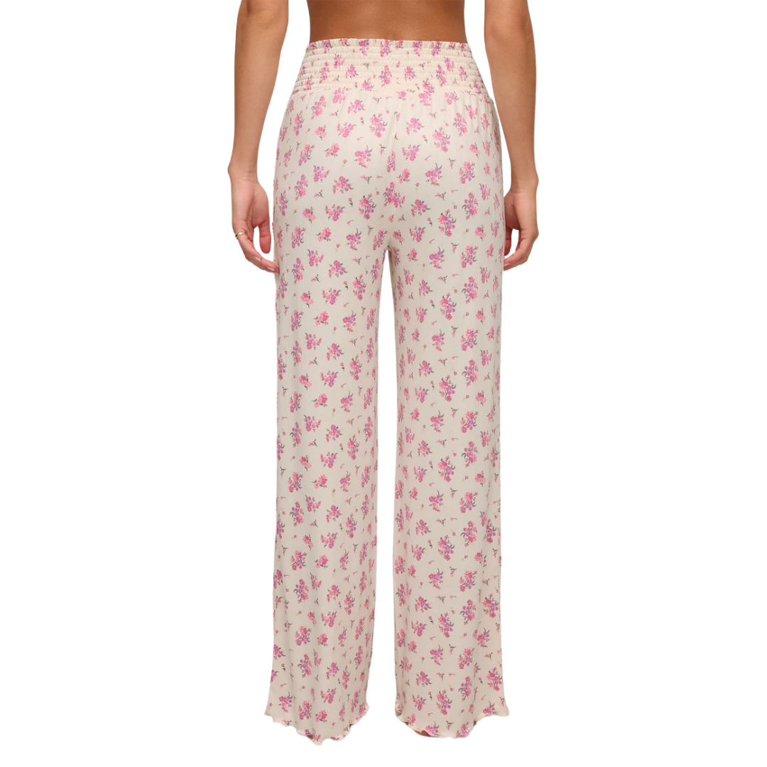 Dawn Ditsy Pointelle Floral Pant in Bone
