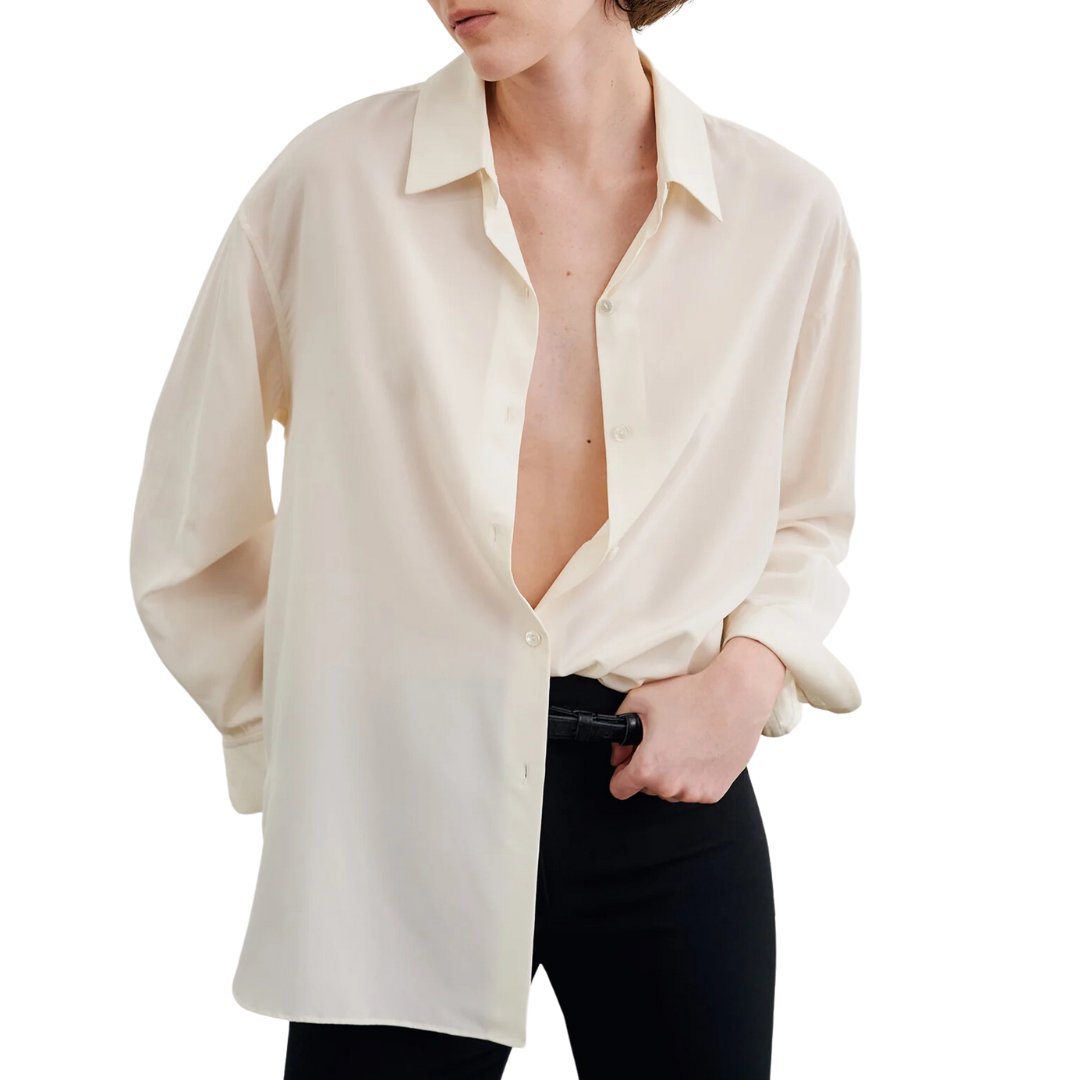 Julien Silk Shirt in Ivory