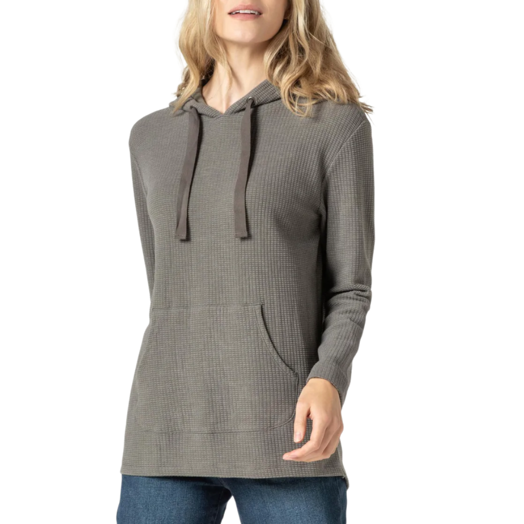 3/4 Sleeve Hoodie in Pewter