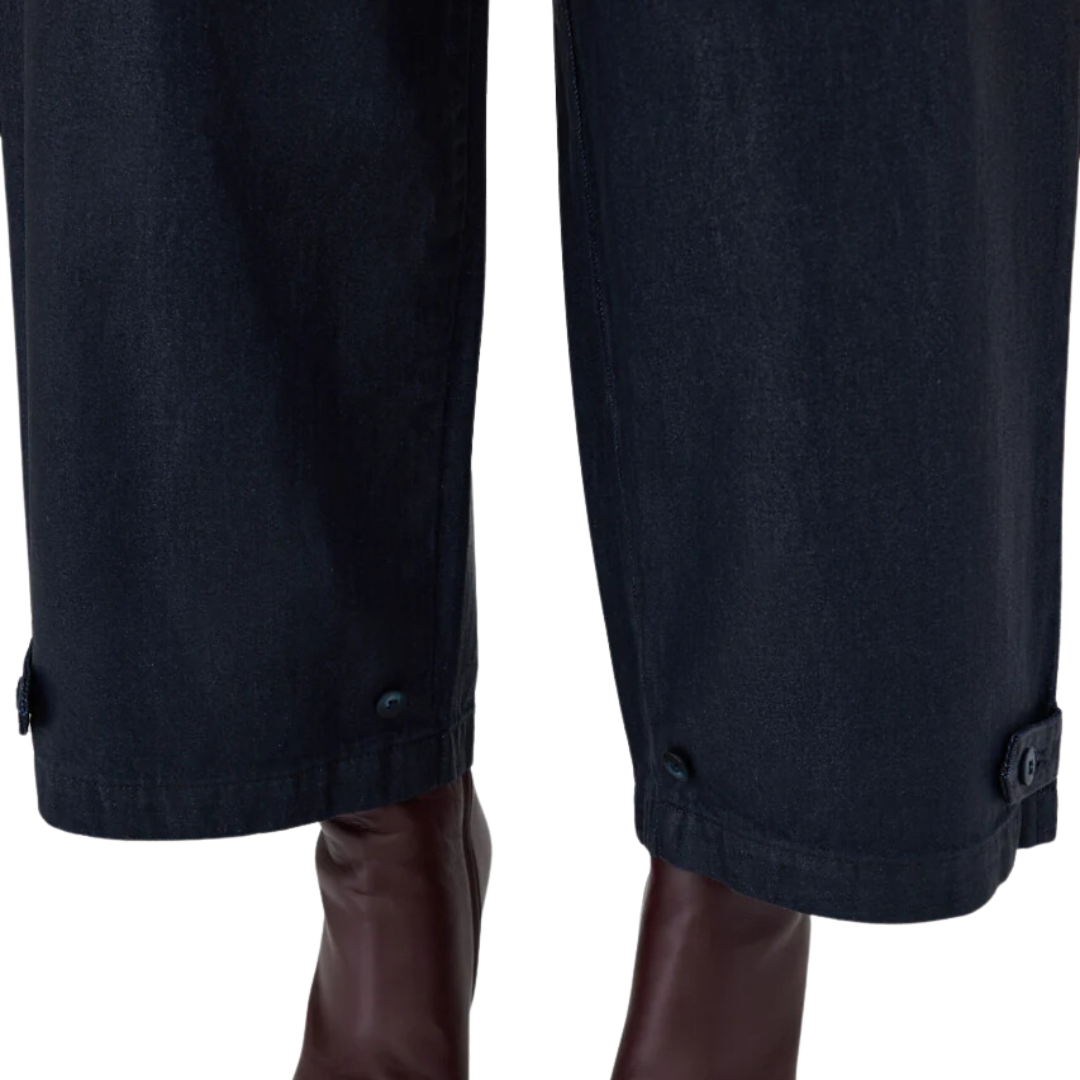 Adelaide Denim Cargo Pants in Dark Blue
