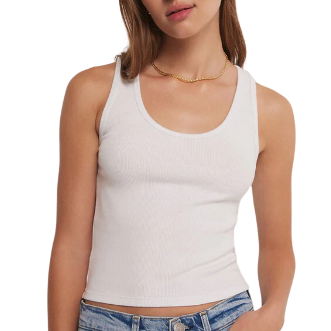 Essy Rib Tank in White