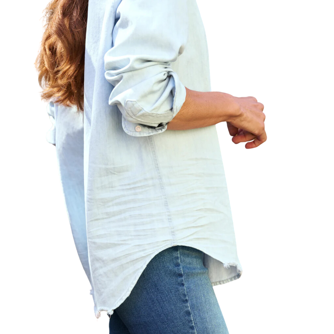 Eileen in Italian Cotton Classic Blue Tattered Wash