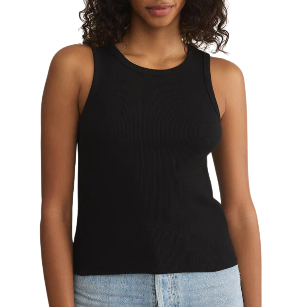 Hadley Rib Tank in Black