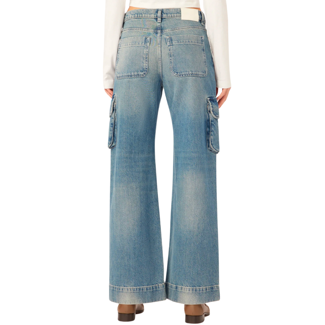 Zoie Wide Leg Low Rise Relaxed Vintage in Aged Mid Cargo