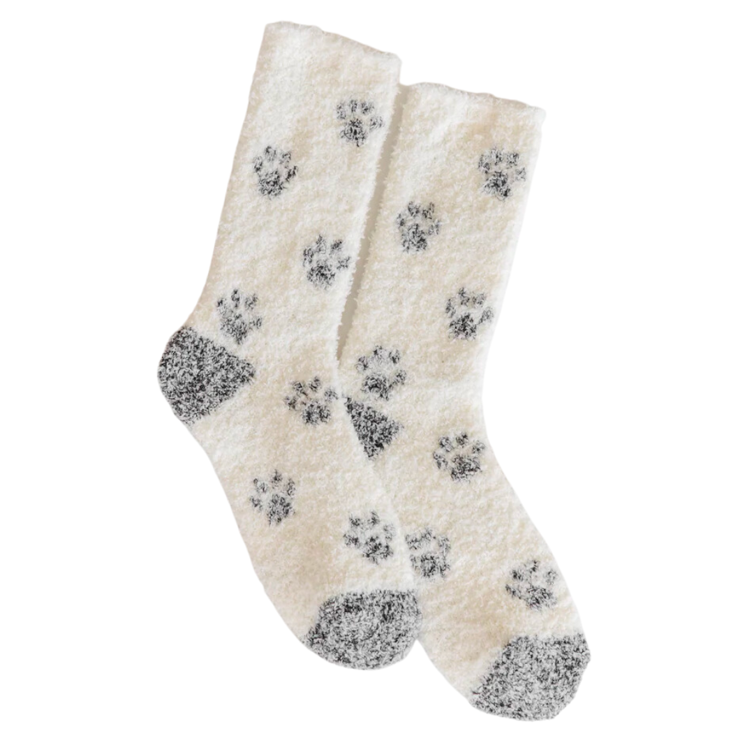 Plush Paw Socks in Bone