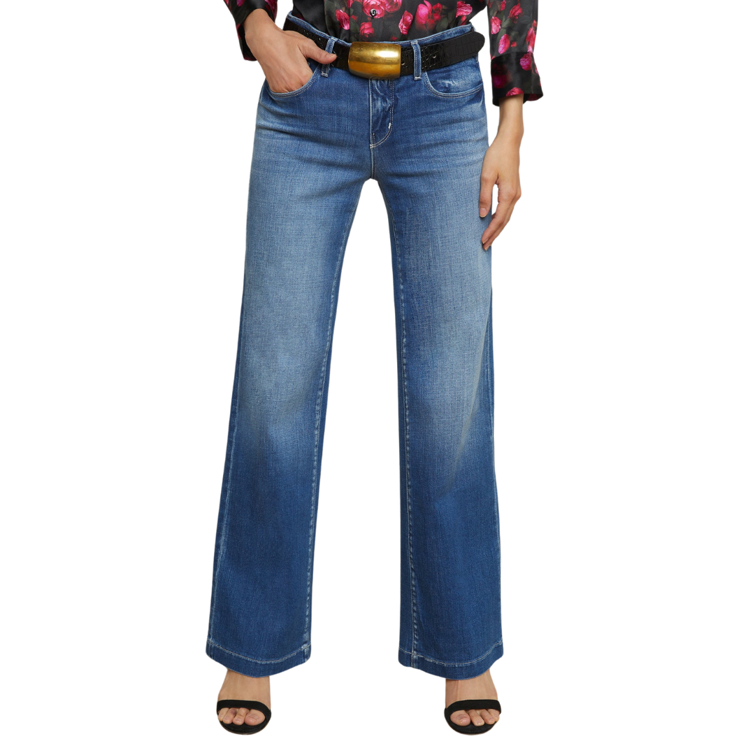 Joanne Low-Rise Wide-Leg Jean in Palermo