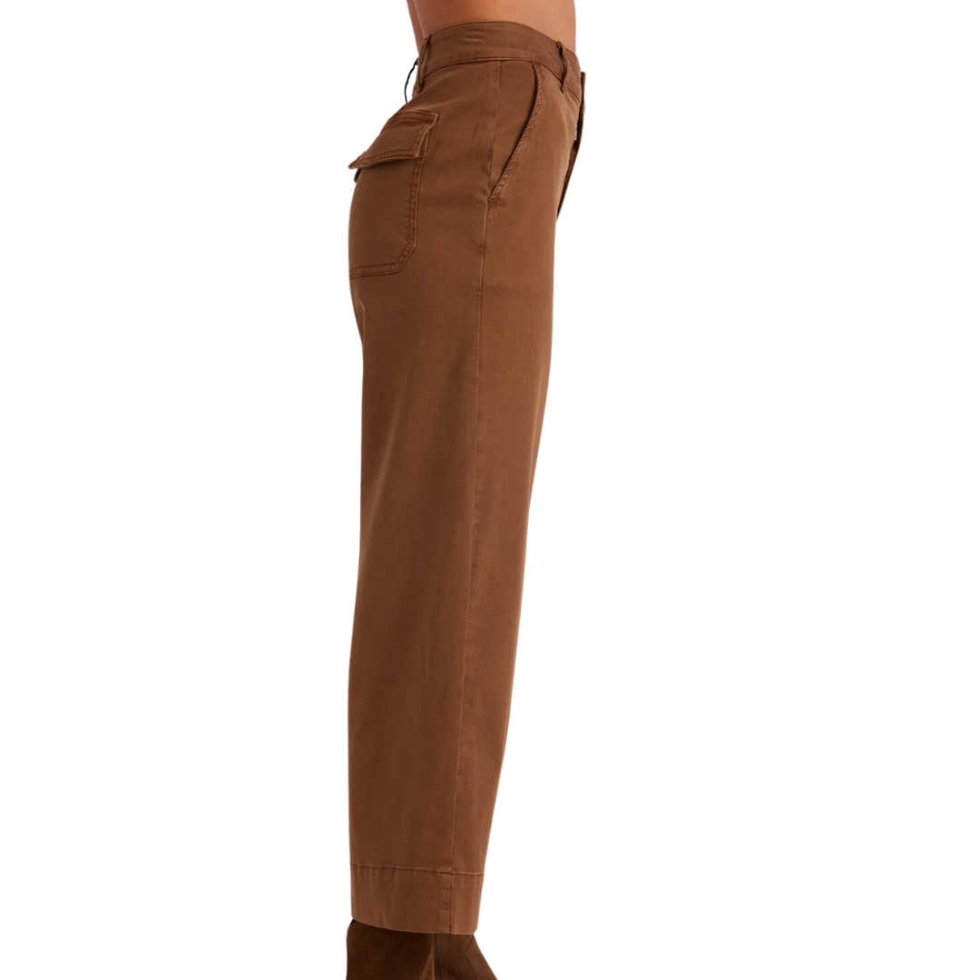 Sofia Wide Leg Crop in Spiced Brown