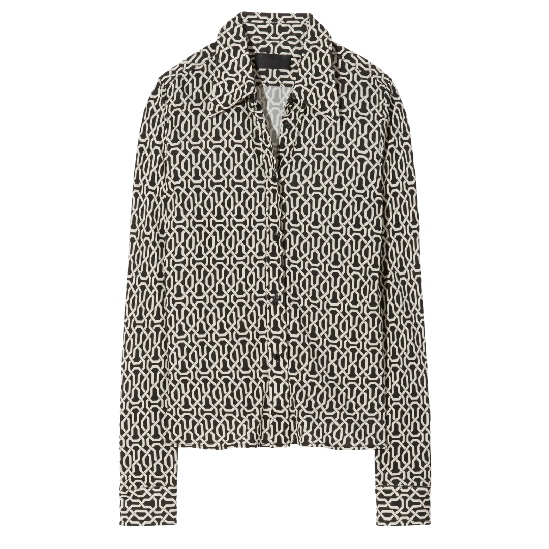 Celestine Shirt in Art Deco Black/Ivory