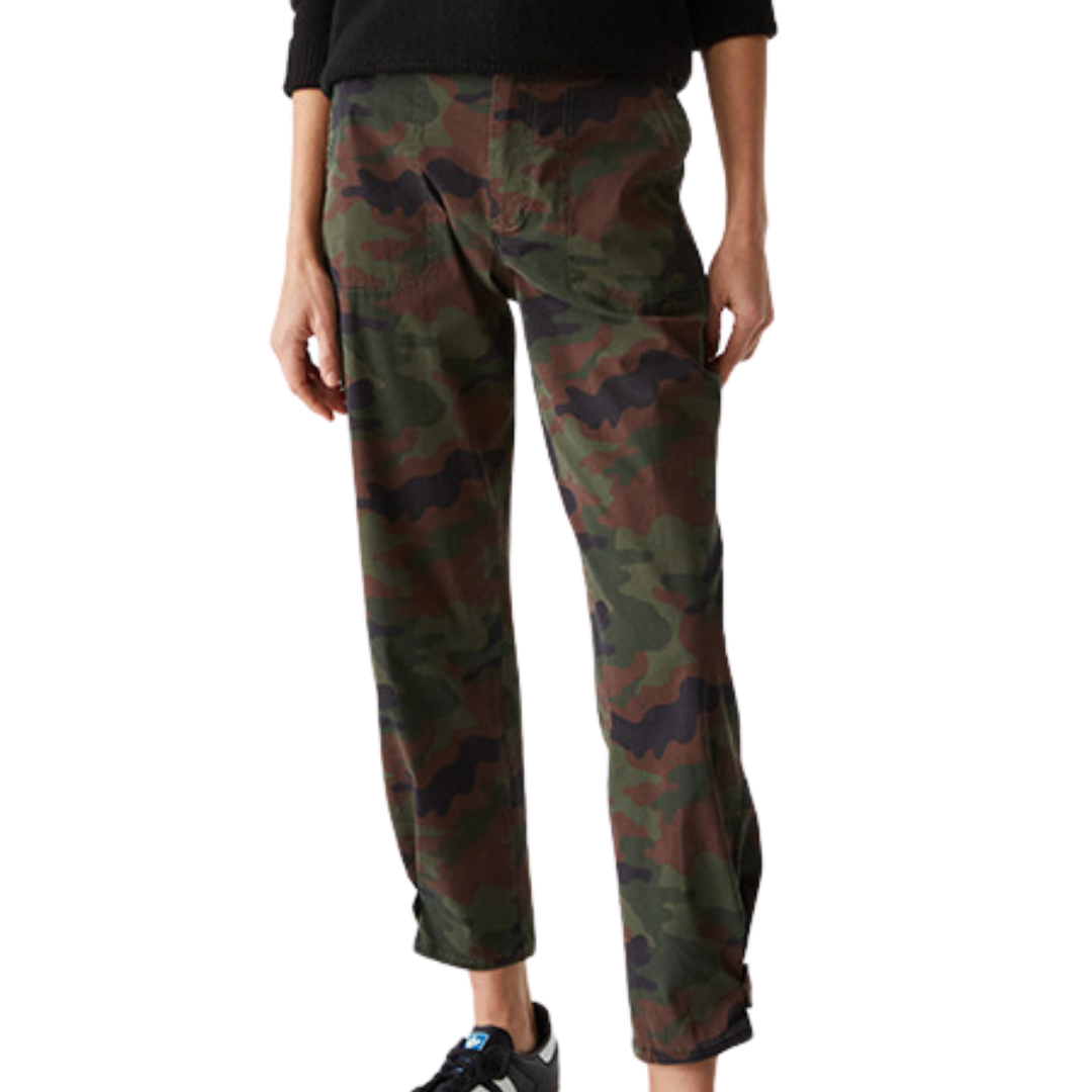 Maxine Twill Camo Convertible Pant in Olive Combo