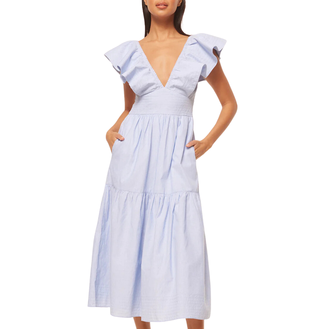 Leonora Dress in Cotton Trapunto