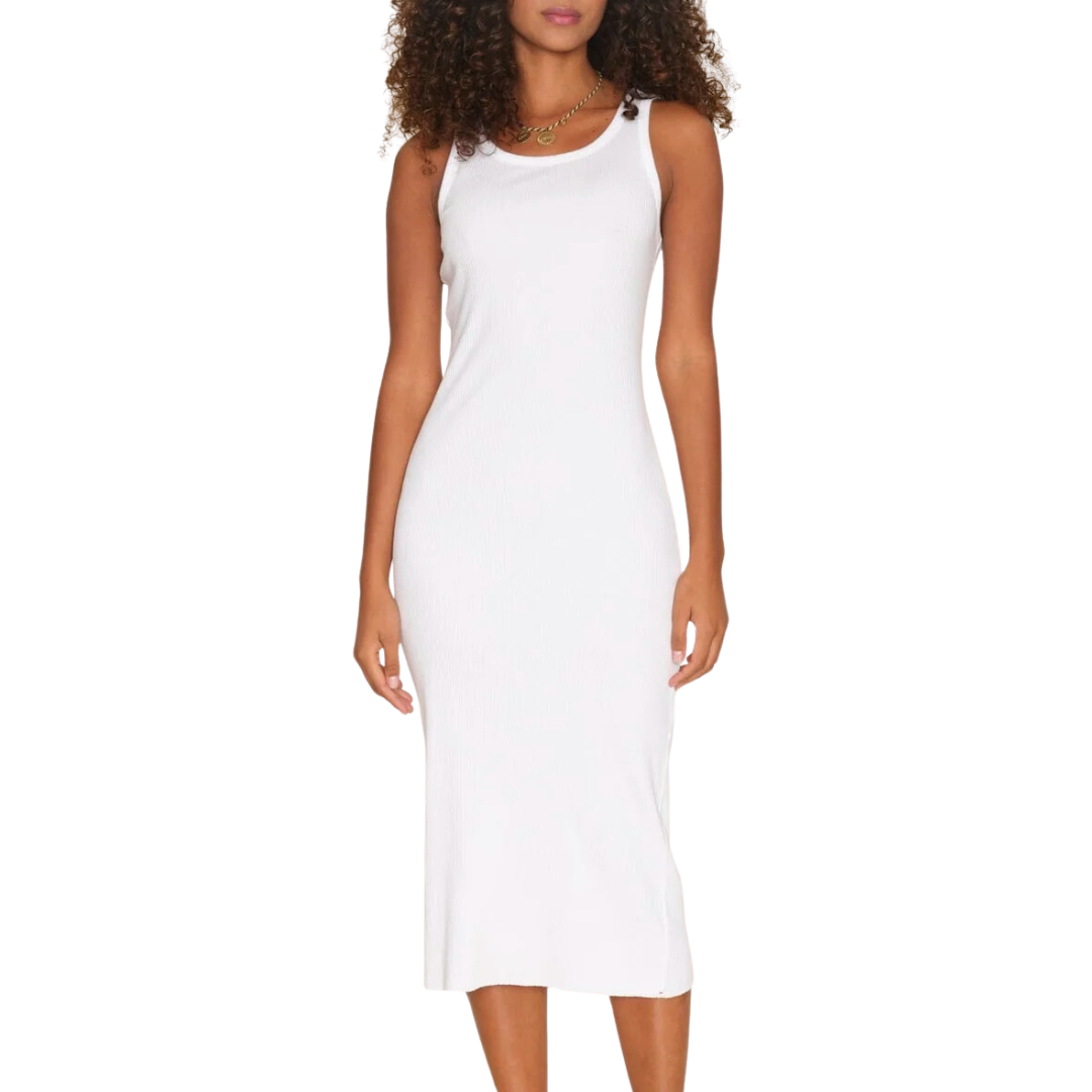 Ashleigh Rib Dress in White
