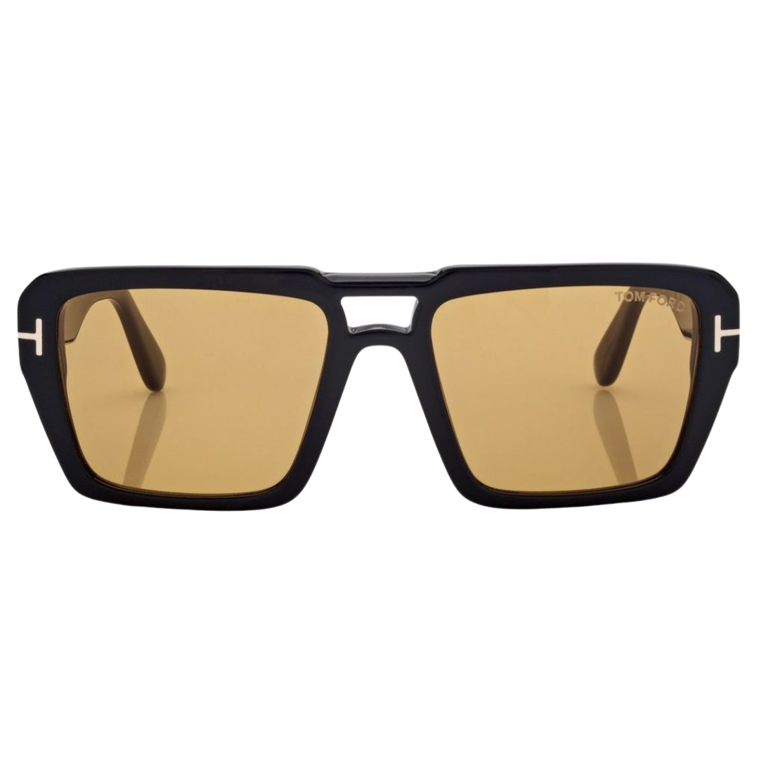 Redford Sunglasses in Shiny Black/Brown