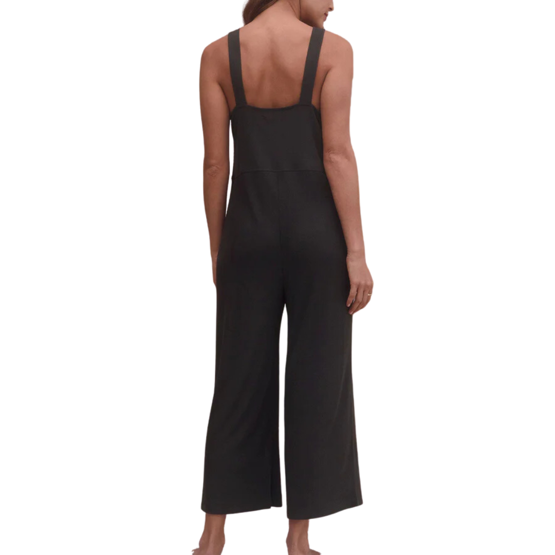 Homebody Rib Overall in Vintage Black
