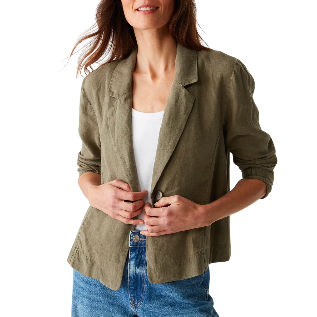 Pearson Linen Blazer in Camo