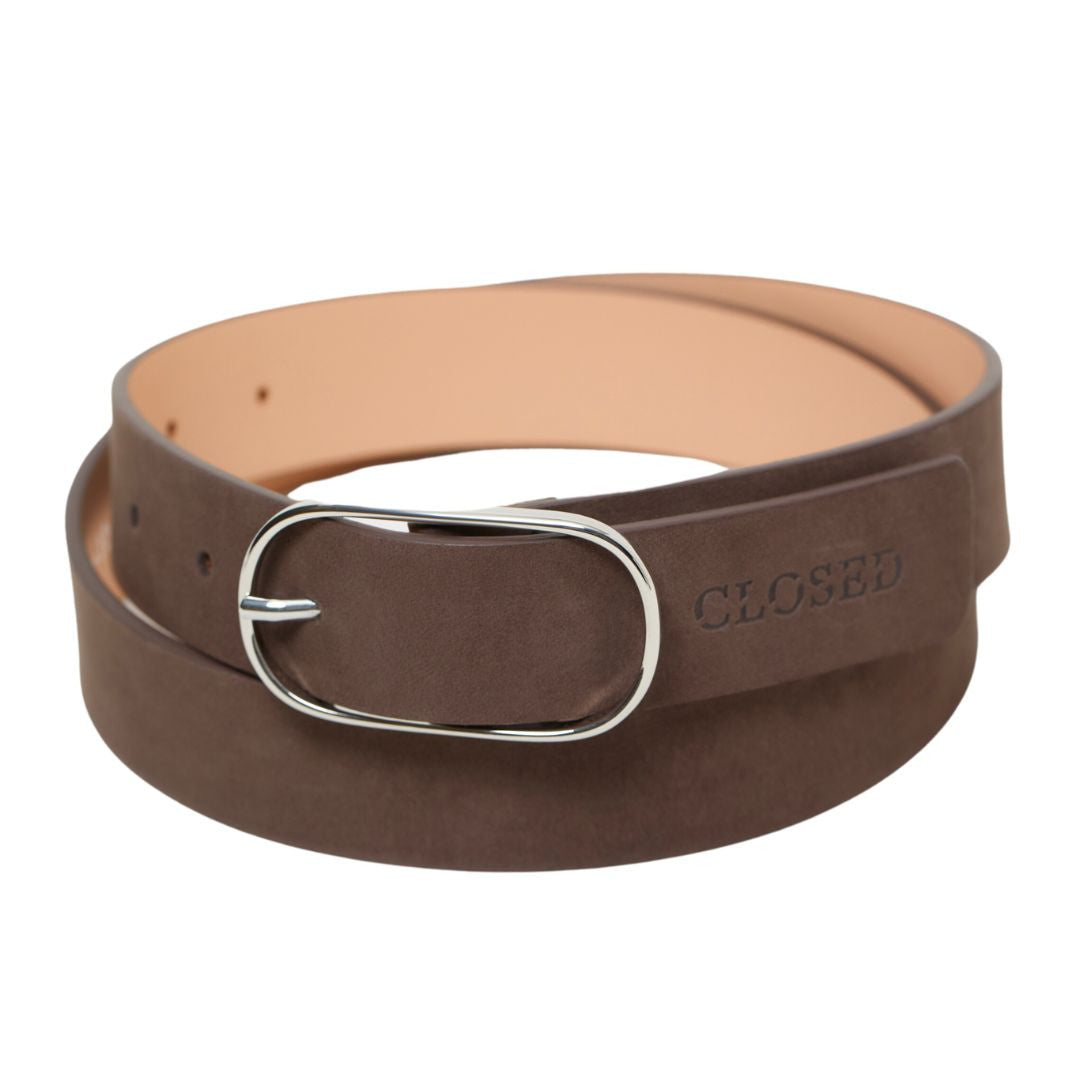 Nubuck Leather Belt in Chilly Chocolate