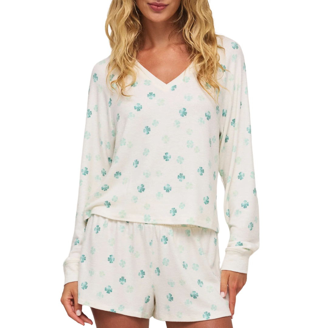 Maggie Clover Long Sleeve Top in Vanilla Ice