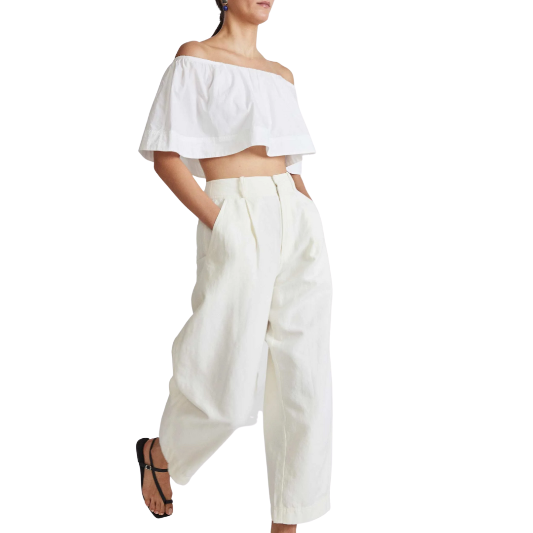 Bari Crop Trouser in Cream