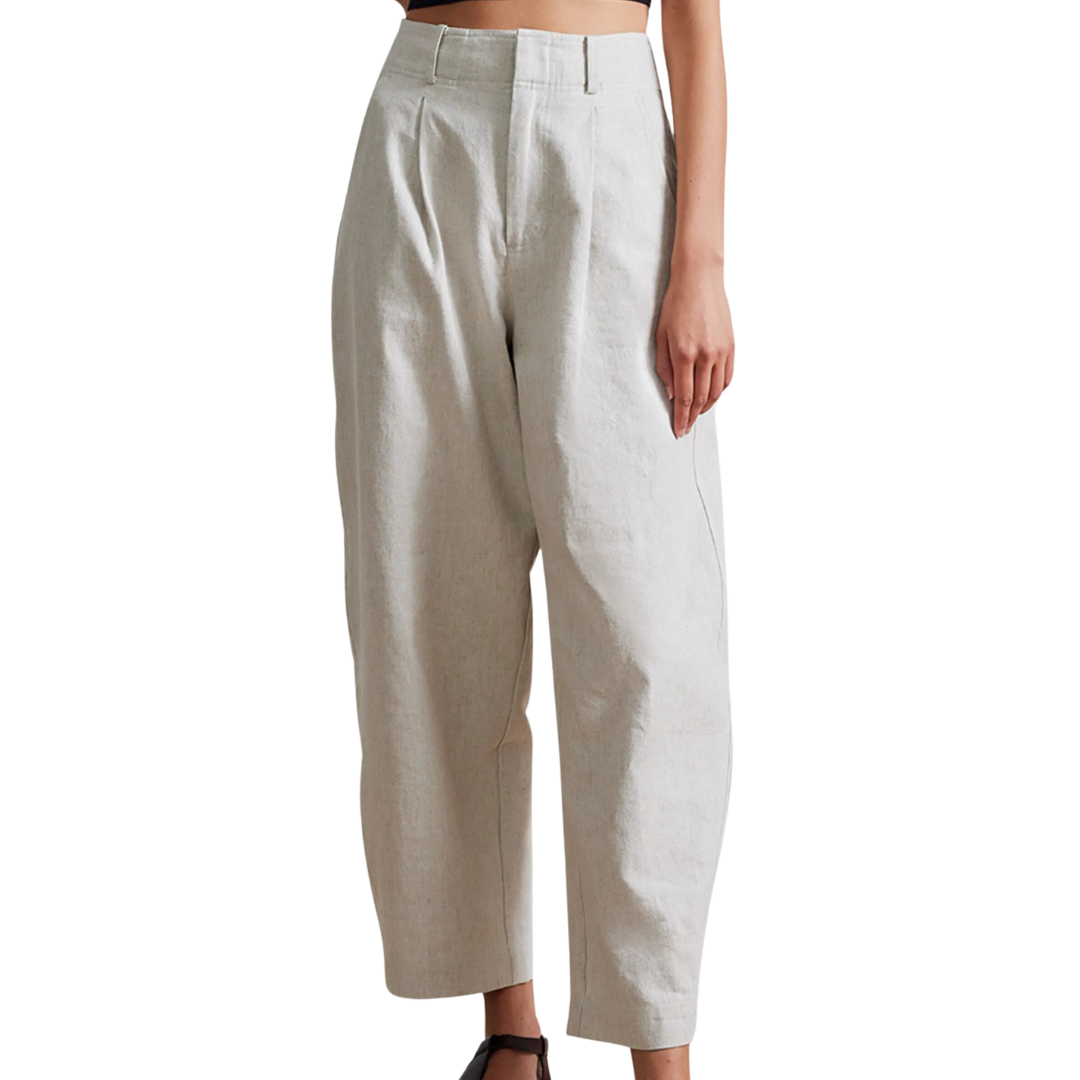 Bari Crop Trouser in Flax