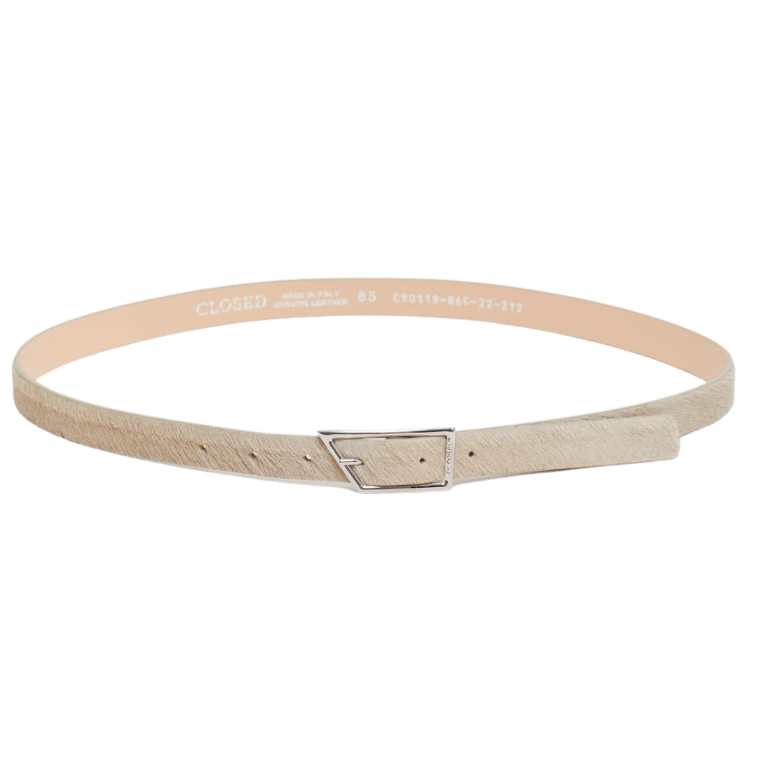 Leather Belt in Shortbread Beige