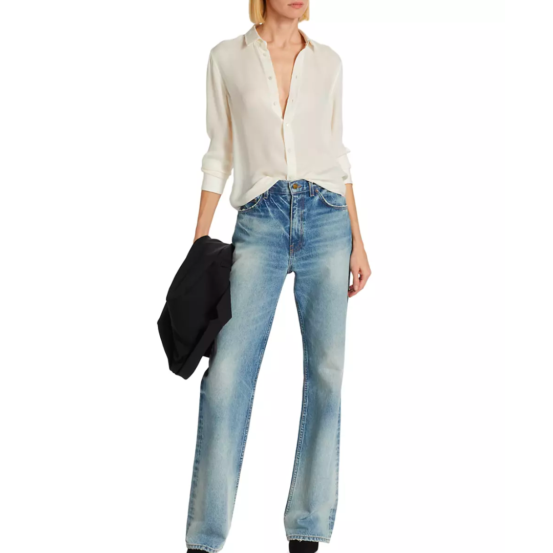 Gaia Silk Shirt in Ivory