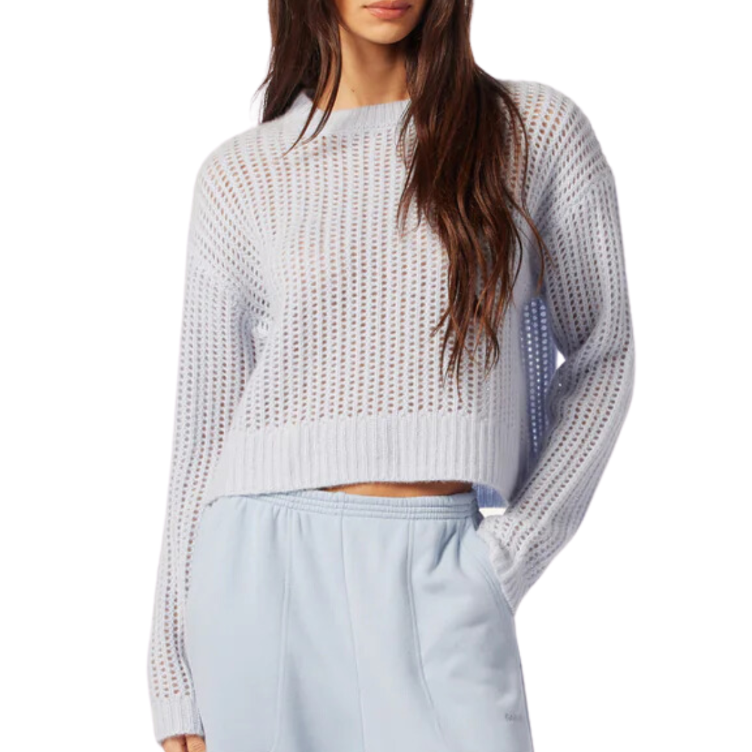 Marci Cashmere Crewneck Pullover in Whisper