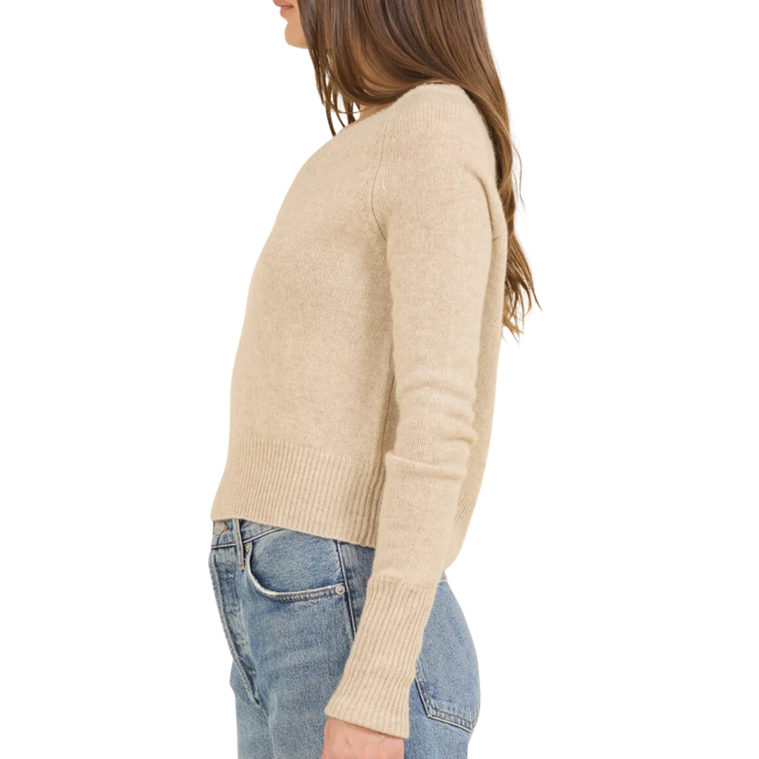 Blakely Cashmere Vneck in Oatmeal