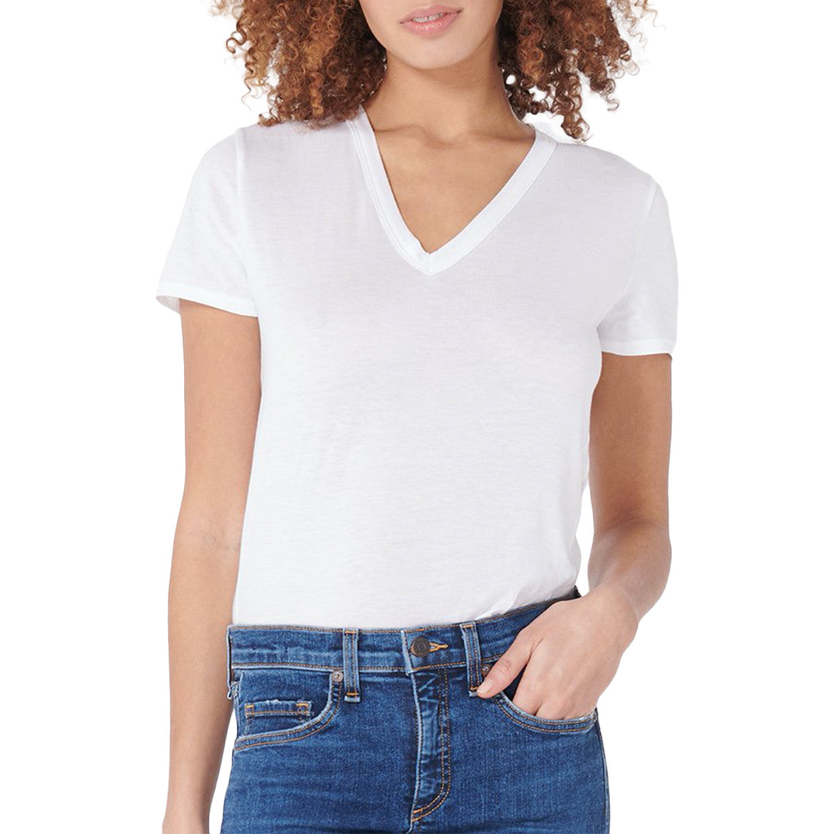 Cindy V-Neck Shirt in White