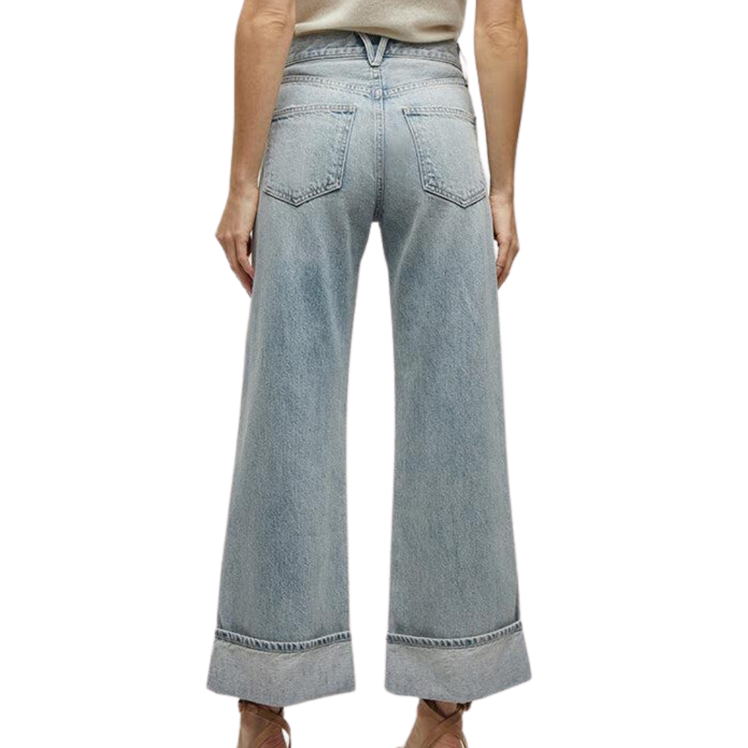 Taylor Cuffed Wide-Leg Jean in Airway Cloud