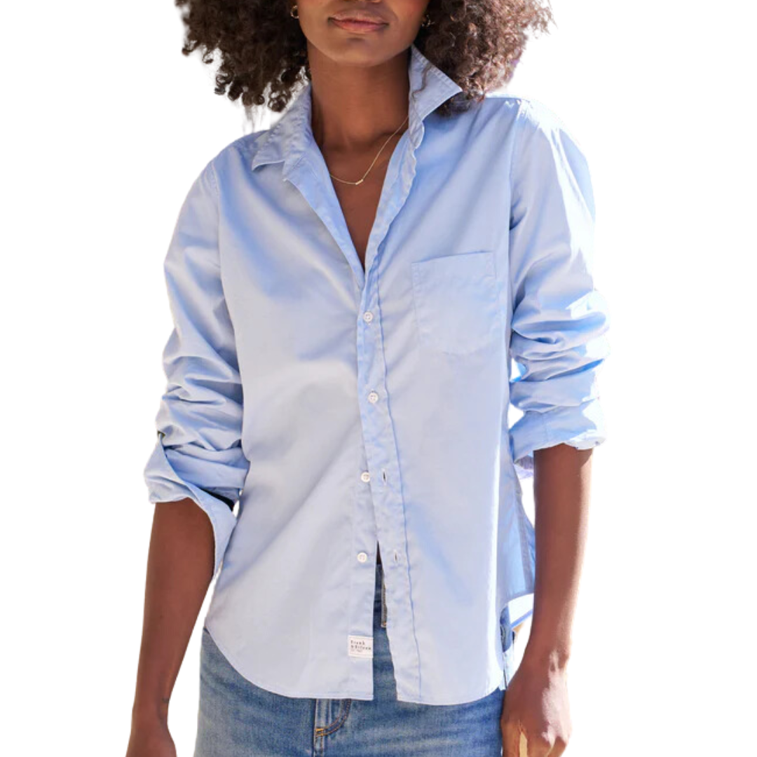 Barry Tailored Button-Up Shirt in Shirting Blue