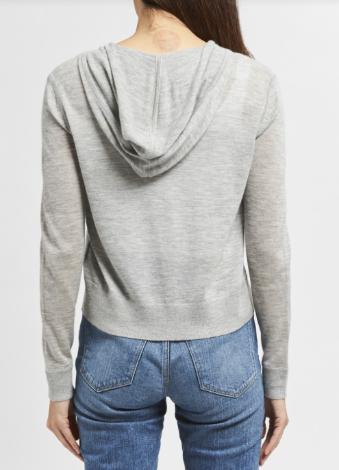 Cashmere Hoodie in Light Grey Melange
