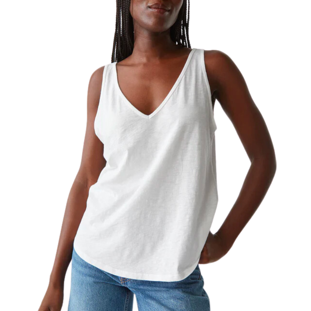 Scarlett V-Neck Tank in White