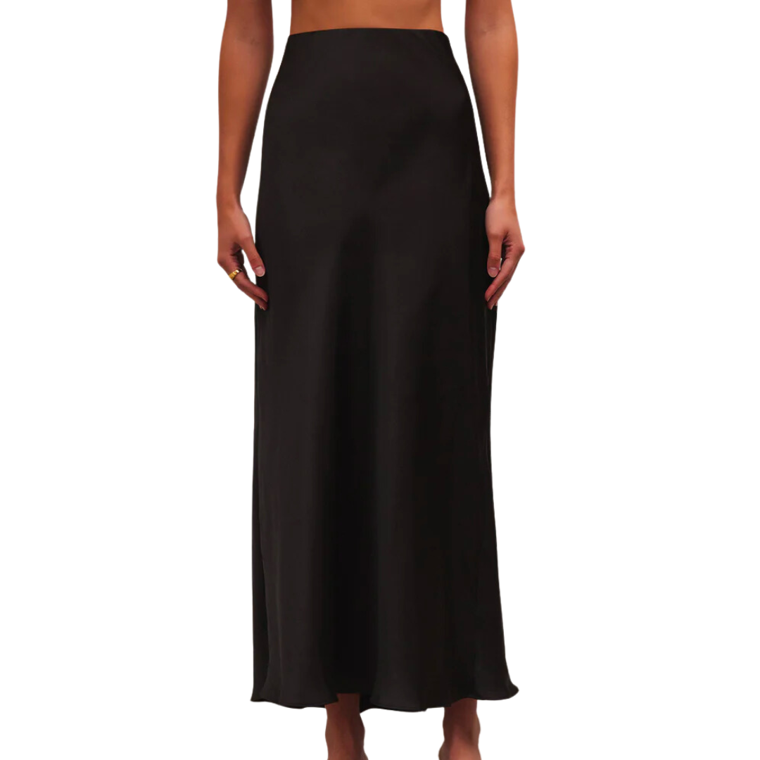Europa Luxe Sheen Skirt in Black