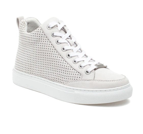 Ludlow Perforated Leather High Top in Off White