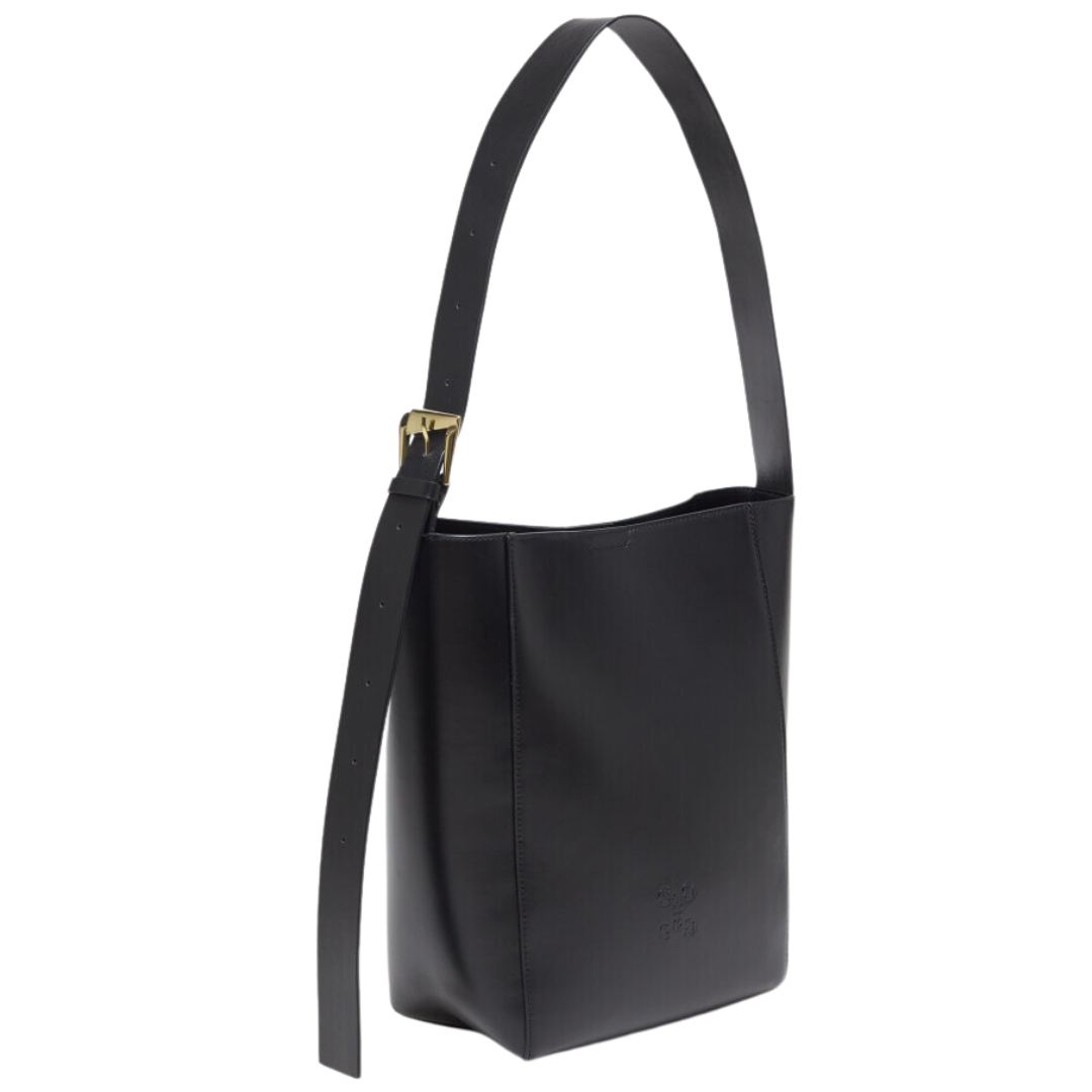 Leather Shopper in Black
