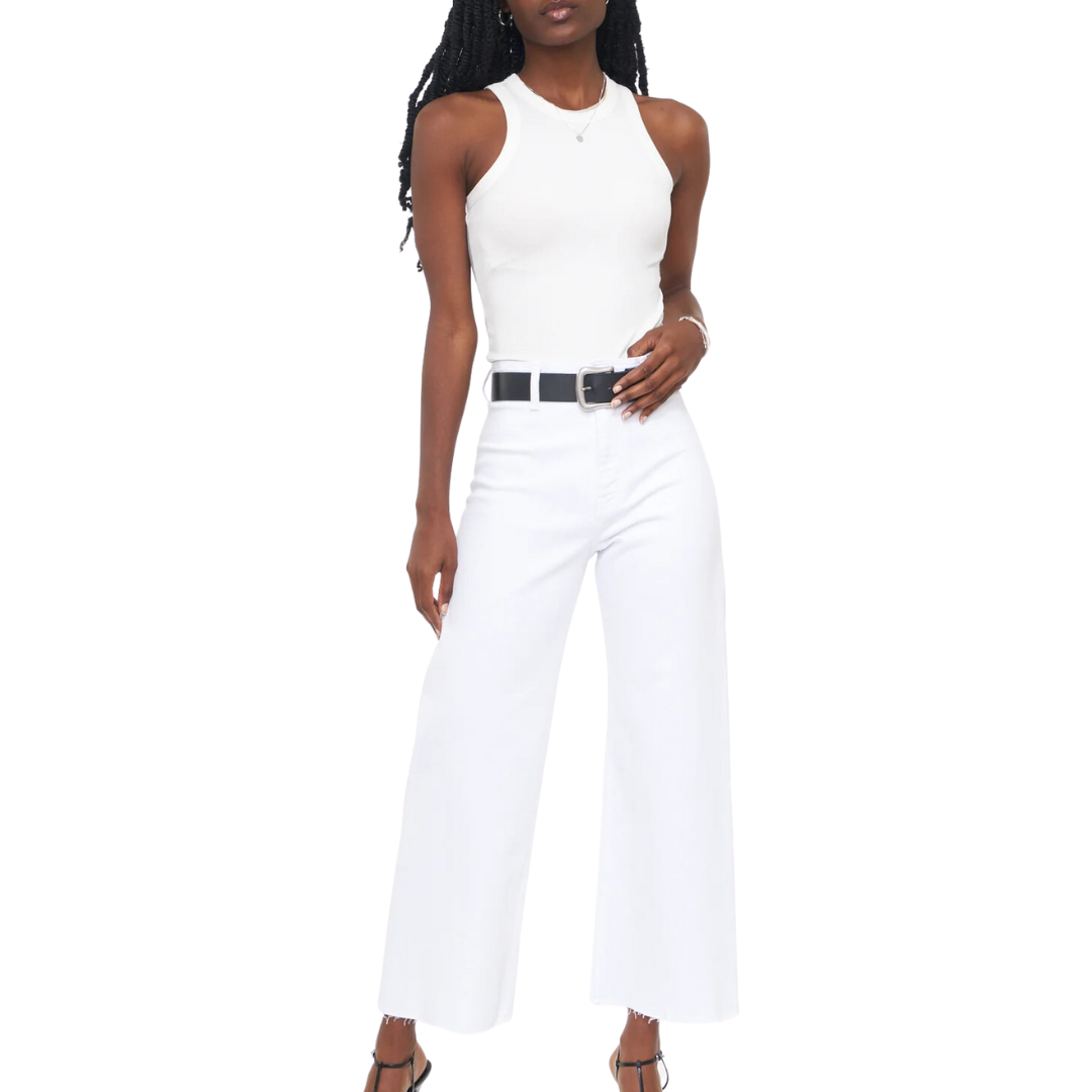 Penny High Rise Wide Leg Crop in Blizzard