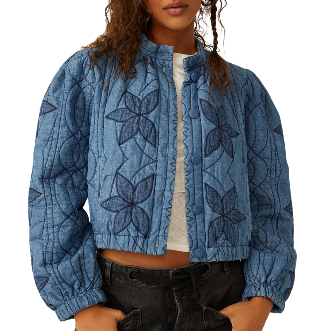 Quinn Quilted Jacket in Indigo Combo