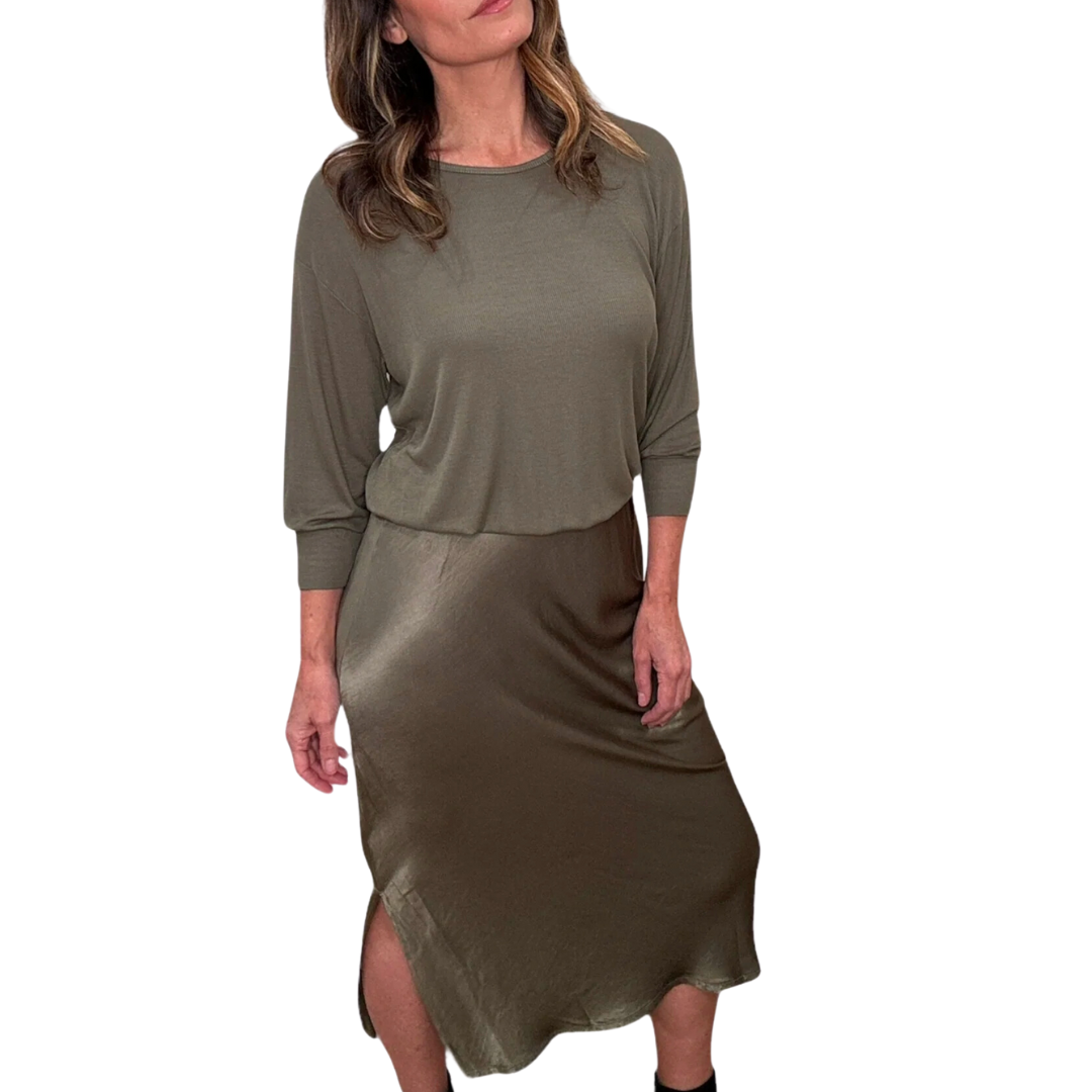 Nadia 2-In-1 Dress in Olive