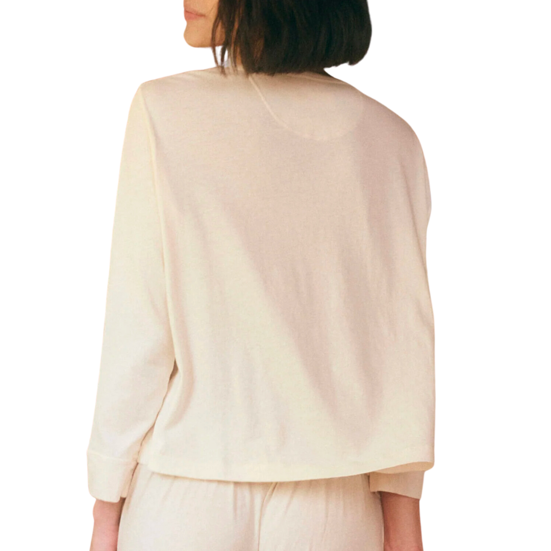 The Sleep Henley in Washed White