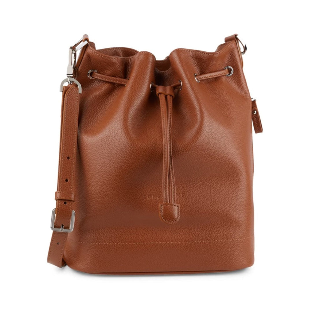 Le Foulonné Bucket Shoulder Bag in Caramel
