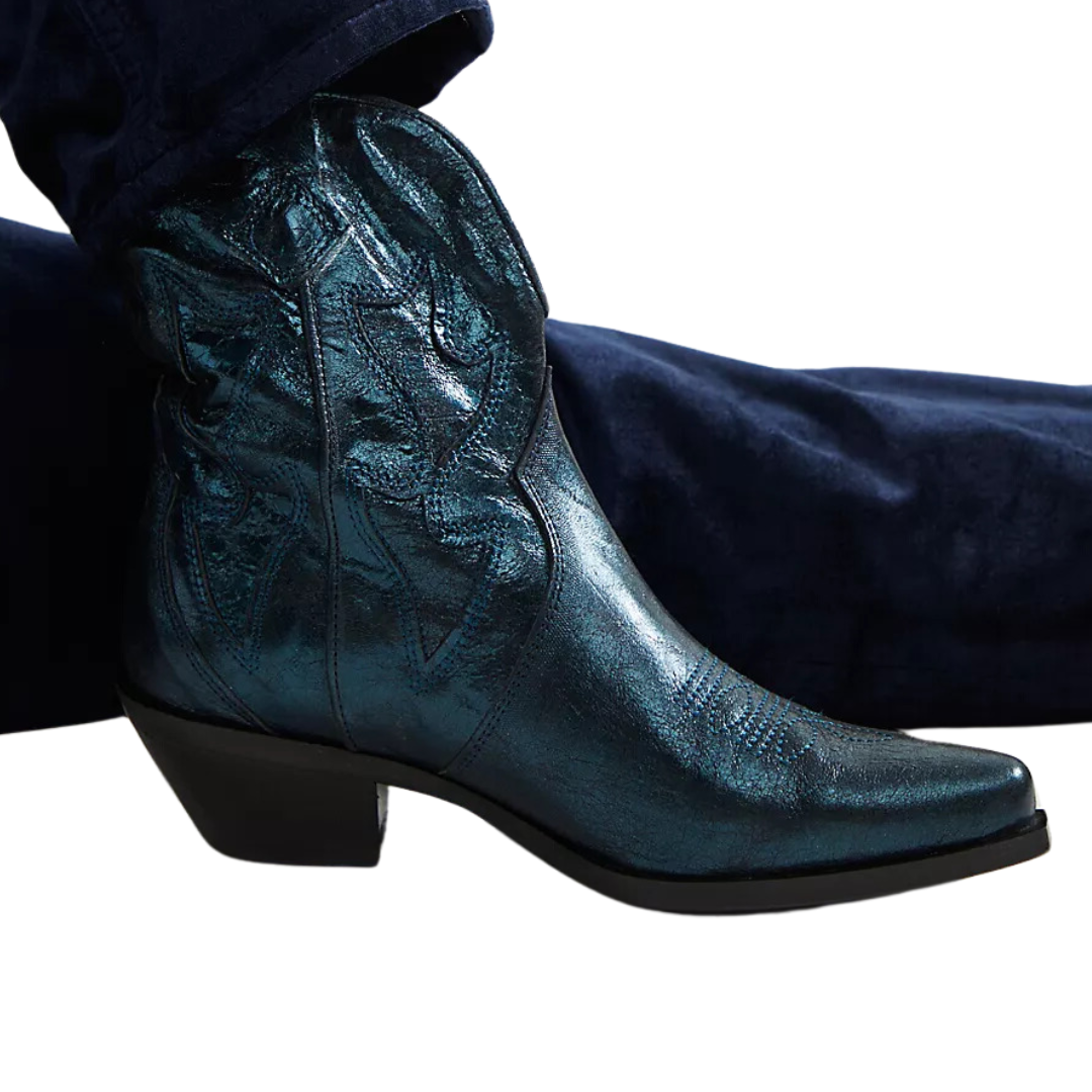 Free People Way Out West Cowboy Boots in Midnight