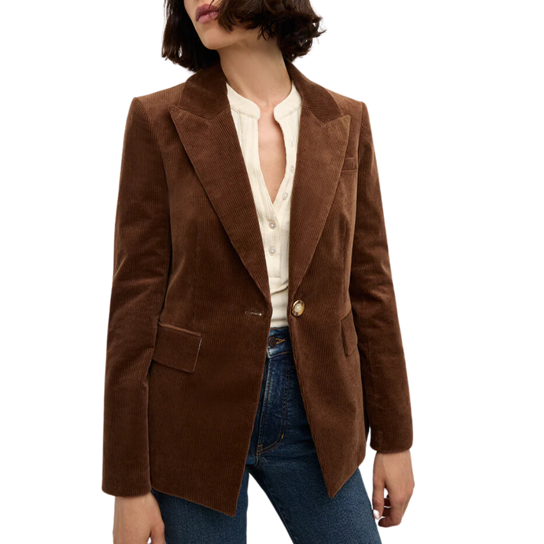 Reagan Corduroy Dickey Jacket in Dark Cocoa