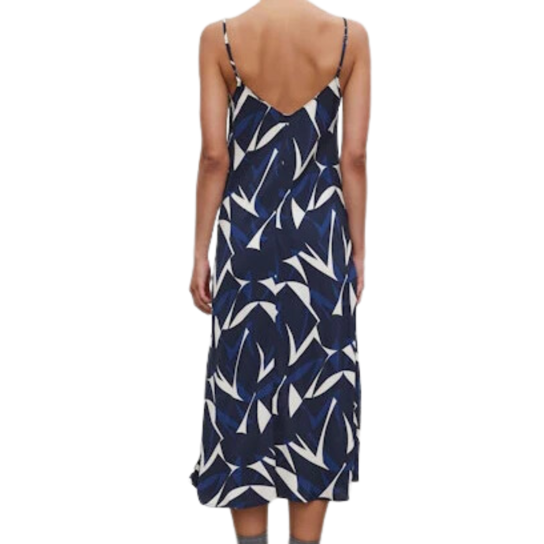 Perry Dress in Navy/Ecru